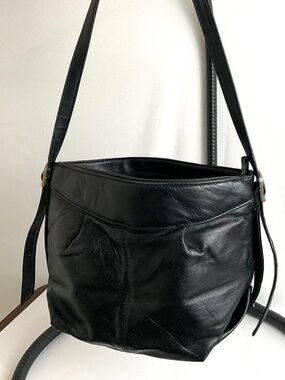 PARTNERS GENUINE LEATHER WOMEN'S PURSE/BAG~JET BLACK!